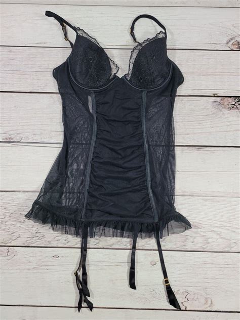 Victorias Secret Black Lace Teddy Lingerie Size 36b … Gem