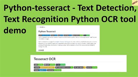 Python Tesseract Text Detection Text Recognition Python OCR Tool