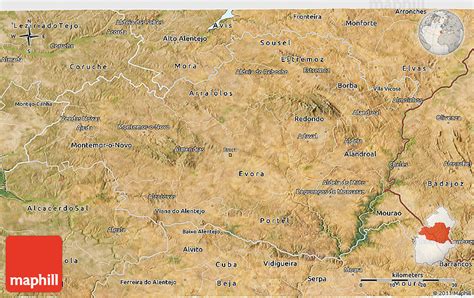 Satellite 3D Map of Alentejo Central