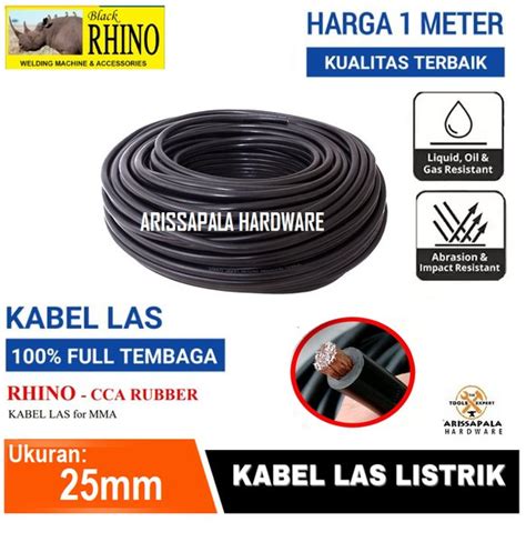 Jual RHINO Kabel Las 25mm Hitam Original Kabel Las Listrik Rhino