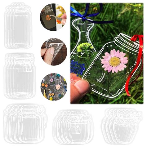 Herrnalise Pcs Diy Transparent Dried Flower Bookmark Set Include