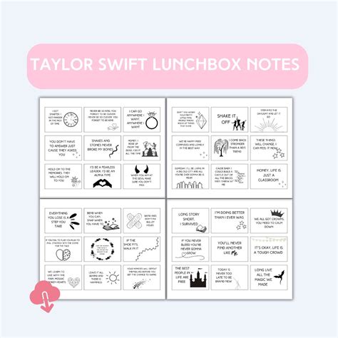 Taylor Swift Inspired Lunchbox Notes Eras Tour Merch Taylor Swift