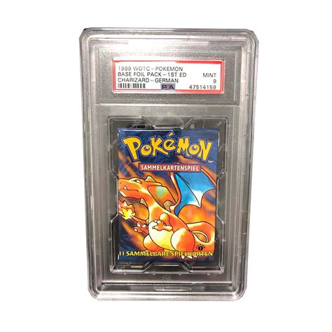 Pokémon Base Set 1st Edition Booster PSA 9 Glurak Artwork