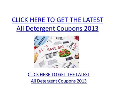 All Detergent Coupons 2013 - Printable All Detergent Coupons 2013