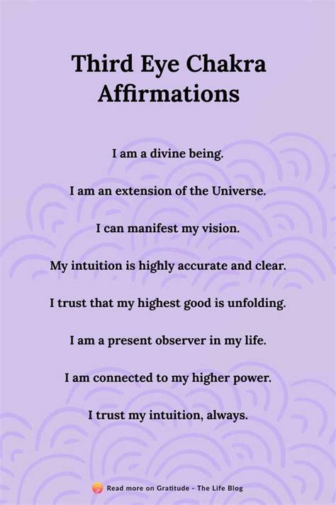 100 Third Eye Chakra Affirmations For Spiritual Awakening Chakra