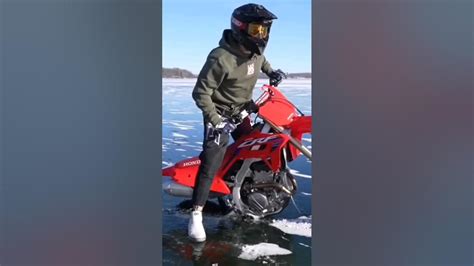 Dirt Bike Falls Through Thin Ice Cboystv Youtube