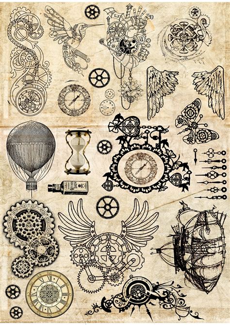 Steampunk Junk Journal Kit Printable Steampunk Ephemera Etsy