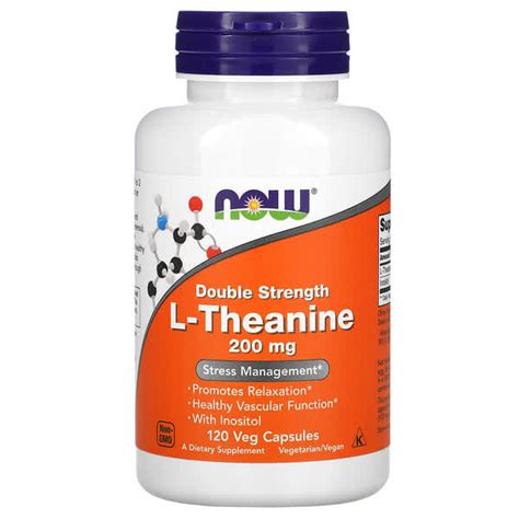 NOW Foods Double Strength L Theanine 200 Mg 120 Veg Capsules