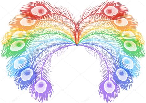 Rainbow peacock feathers on white — Stock Vector © Dr.PAS #7199848