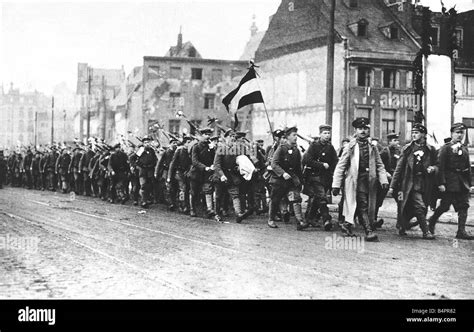 German Soldiers March Back Into Germany After Crossing The Rhine At