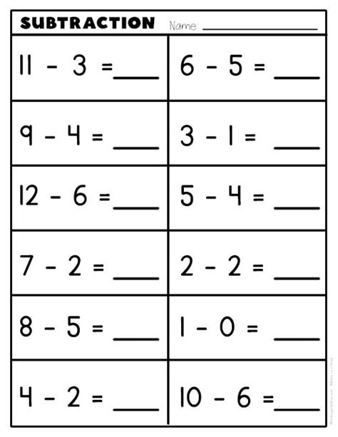 Subtraction Worksheets For Kindergarten Kindergarten Mom