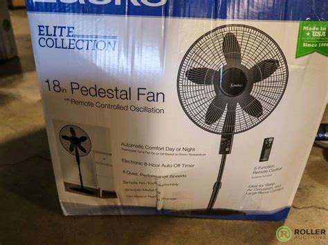 2 Lasko Elite Collection 18 Pedestal Fans Roller Auctions