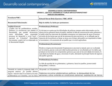 Uni Act Ana Doc Colombia Potencia Mundial Desarrollo Social