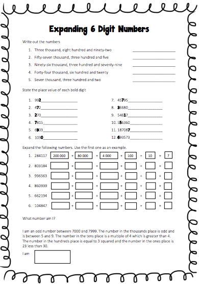 Expanded Notation Worksheet 3rd Grade