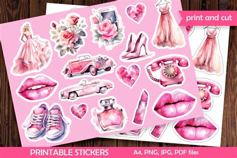 Pink Girls Accessories Sticker Pack Cute Pinkcore Stickers