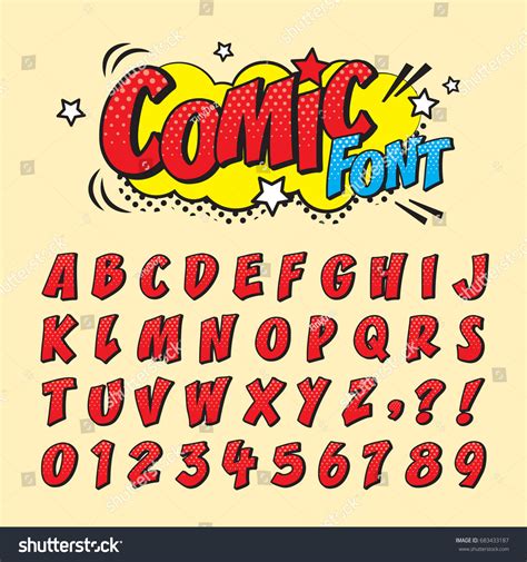 Comic Retro Font Set Alphabet Letters Stock Vector Royalty Free