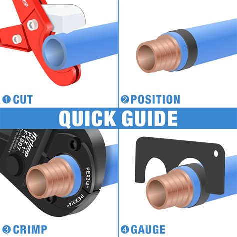 Iwiss Pex Copper Pipe Ring Crimping Tool Kit For 3 8 In 1 2 In 3 4 In 1 Inch Pex Crimp Rings