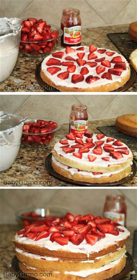 Vanilla Cake With Strawberry Cream Frosting Recipe