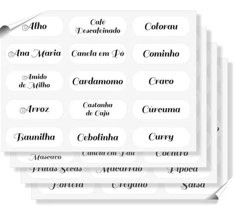 Etiquetas Adesivas Para Temperos Especiarias Condimentos