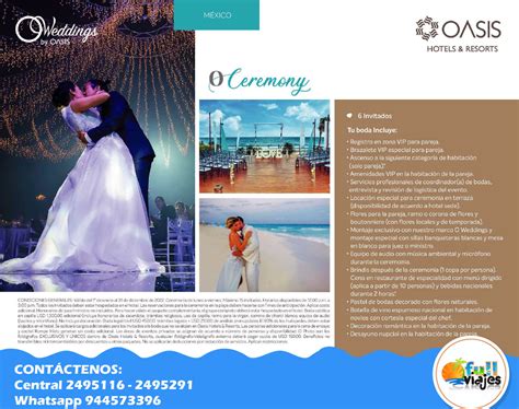 Paquetes De Bodas Con Oasis Full Viajes Peru