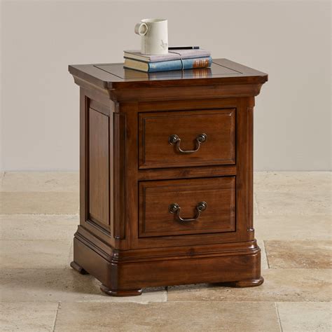 Cranbrook Bedside Table In Dark Hardwood Oak Furniture Land