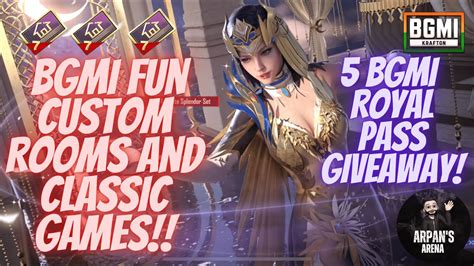 Bgmi Fun Custom Rooms And Classic Games Rp For Royal Pass Giveaway