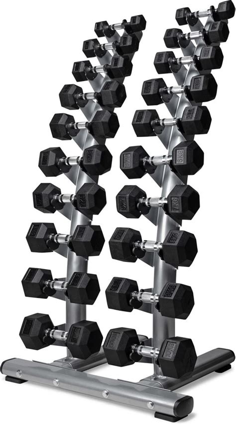 VirtuFit Dumbbellrek Staand Deluxe Hexa Dumbbells 1 T M 10 Kg