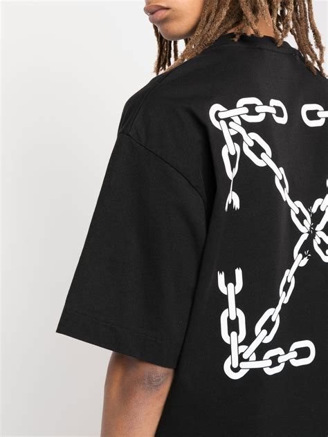 Off White Chain Arrow Cotton T Shirt Farfetch