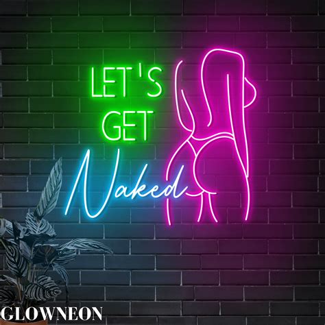 Glowneon Let S Get Naked Sign Nude Woman Neon Sign Sexy Body Decor Walmart
