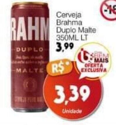 Cerveja Brahma Duplo Malte 350ML LT Oferta Na Supermercado Bem Barato