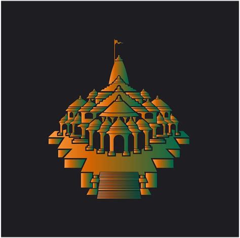 Premium Vector | Lord shri ram mandir vector colorful icon ram mandir ...