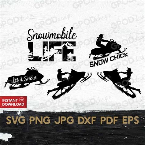 Snowmobile Bundle Svg Snowmobile Svg Clipart For Cricut Snowmobiling