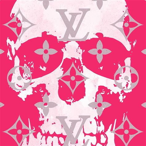 Louis Vuitton Skull Pink Fashion Pop Art Glam Modern Wall Art Modern