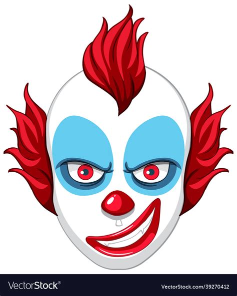 Creepy clown face on white background Royalty Free Vector