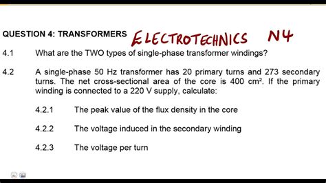 Electrotechnics N Transformers April Mathszoneafricanmotives