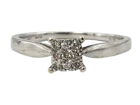 9ct White Gold Ladies Ring With Stone Size M 055300070030 Cash