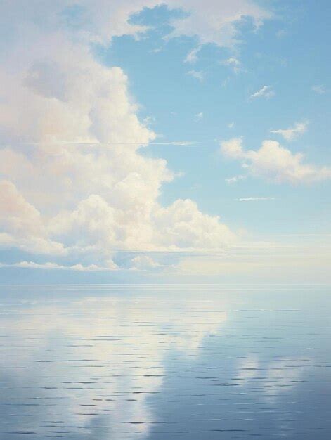 Premium Ai Image A Painting Of Clouds And The Sky Reflected In The Water