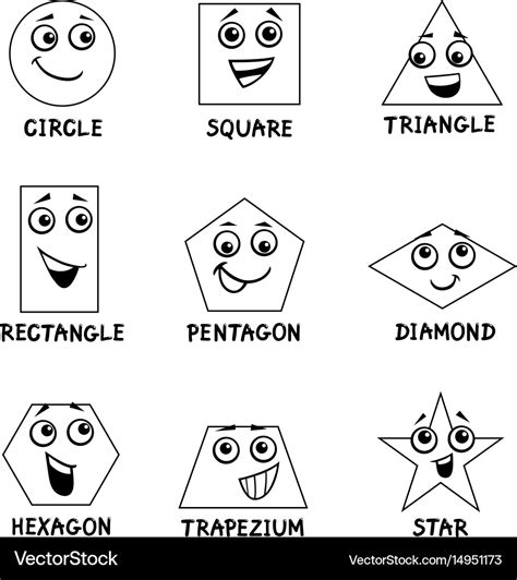 geometric shapes coloring book royalty  vector image