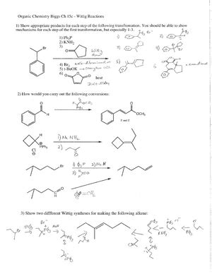 14e 15a And 15b Keys Organic Chemistry II Practice Problems Ch 14