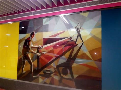 South Ex, Metro Station, New Delhi | Metro station, Public art, Fun slide