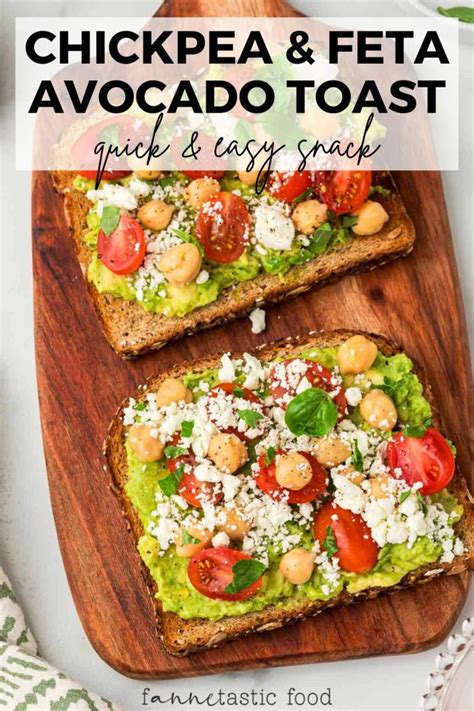 5-Minute Avocado Feta Toast with Chickpeas (Easy Snack) - fANNEtastic food