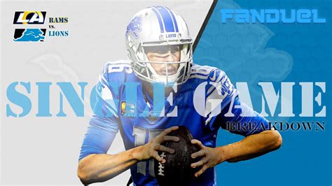 Fanduel Wild Card Sunday Single Game Slate Rams Vs Lions Dfs