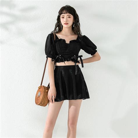 Usd Isa Feiya Bubble Hot Spring Swimwear Women S Three Piece Set Of New Burst Wine