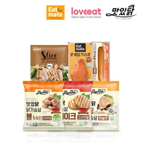 랭킹닭컴 맛있닭러브잇잇메이트 닭가슴살 스테이크훈제슬라이스볼소시지 외 1팩 골라담기 티몬