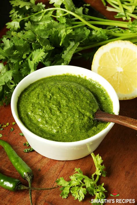 Cilantro Chutney Coriander Chutney Swasthi S Recipes