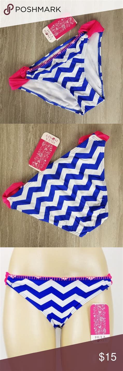 NWT Hula Honey Bikini Bottom Chevron Side Twist Hula Honey Bikini