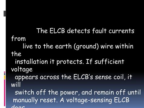 Ppt Of Elcb Earth Leakage Circuit Breaker Ppt