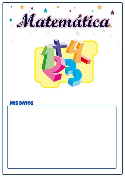 Caratulas De Matematicas Para Imprimir Para 4 Niveles