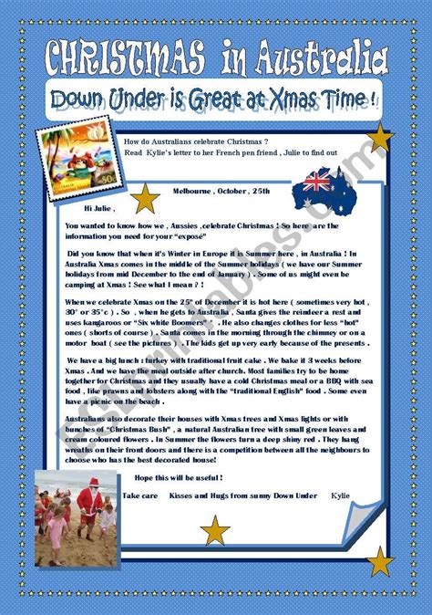 Christmas In Australia Worksheets