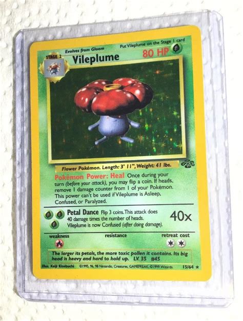 Vileplume Jungle Set Holo Pokemon Card Exc Etsy